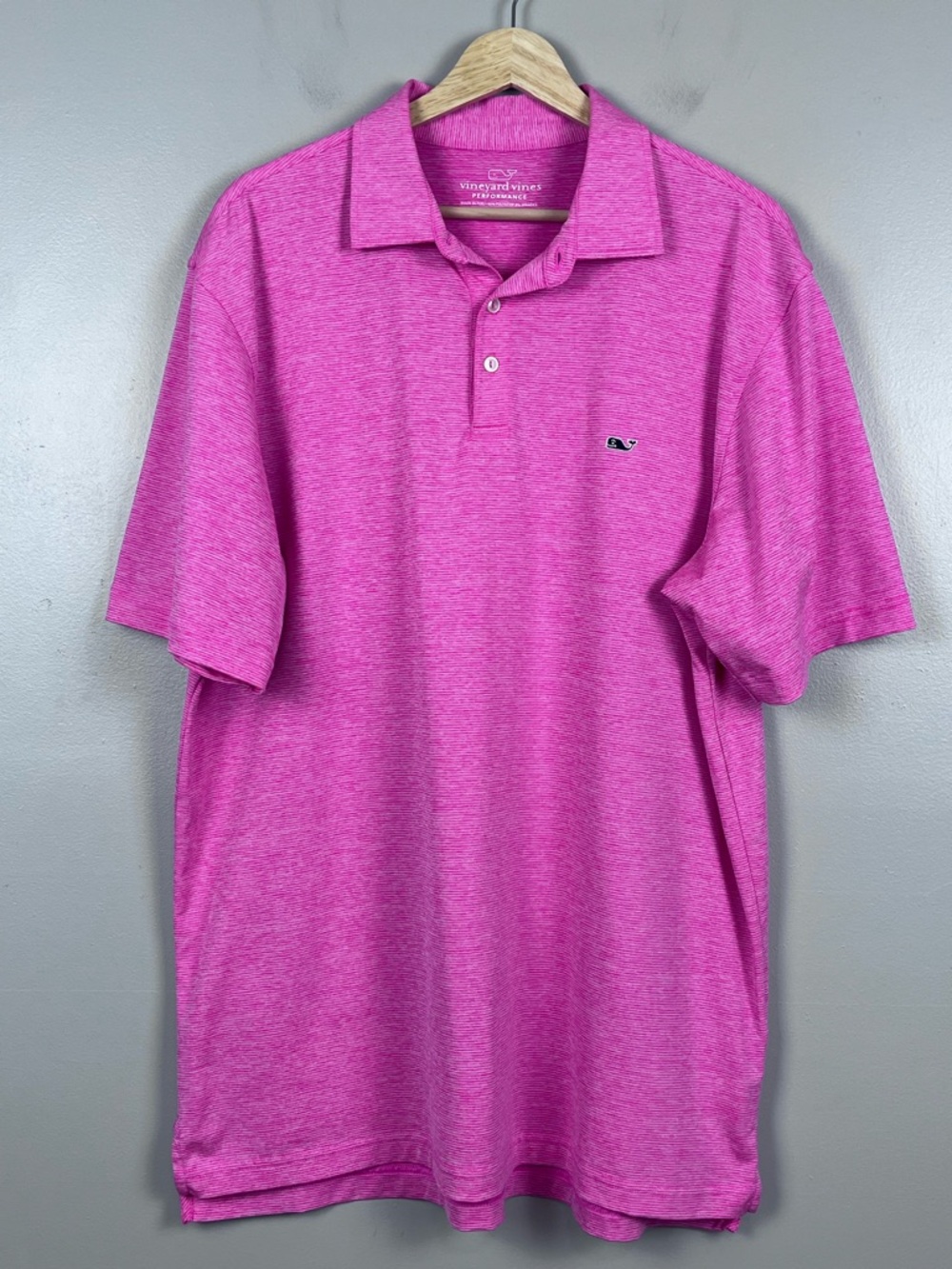 Vineyard Vines Men's Pink Stripe Performance Golf Polo Size L Sports, Resortwear